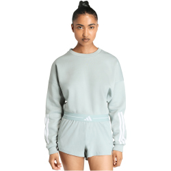 adidas Hyperglam 3-Streifen Cropped Crew Neck Sweatshirt Damen KC7650 - wonder sage S