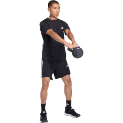 adidas Workout Essentials All-Set 3-Streifen Knit Trainingsshorts Herren KA2571 - black/white M/7"
