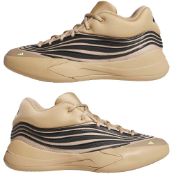 adidas Dame X Low-Top Basketballschuhe KJ4399 - warm sandstone/core black/lucid lemon 41 1/3