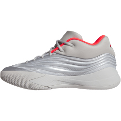 adidas Dame X Low-Top Basketballschuhe KJ4398 - silver met./grey two/lucid red 41 1/3