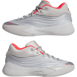 adidas Dame X Low-Top Basketballschuhe KJ4398 - silver met./grey two/lucid red 41 1/3