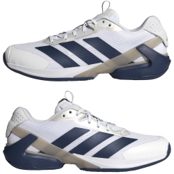 adidas Adizero Ubersonic 5 Tennisschuhe Herren JR1736 - cloud white/dark blue/silver met. 42 2/3