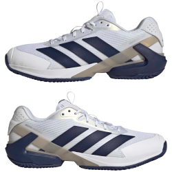 adidas Adizero Ubersonic 5 Clay Tennisschuhe Herren JR1738 - cloud white/dark blue/silver met. 42