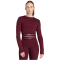 adidas Hyperglam Cropped Langarmshirt Damen KR0374 - maroon XS