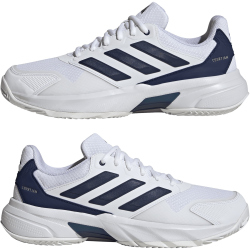 adidas Courtjam Control 3 Clay Tennisschuhe Herren KI3439 - cloud white/dark blue/cyber met. 43 1/3