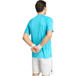 adidas Club Climacool 3-Streifen Tennisshirt Herren KB9728 - signal cyan S
