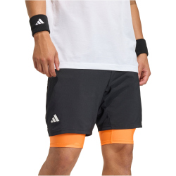 adidas Club Tennis Climacool 2in1 Trainingsshorts Herren KB9733 - black/pure orange S