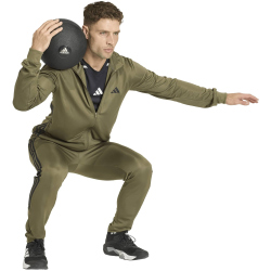 adidas Workout Essentials All-Set 3-Streifen Knit Trainingshose Herren KE2304 - olive strata/black S