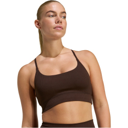 adidas All Me Rib Low Support Sport-BH Damen JZ4958 - aurora coffee XXS
