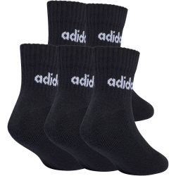 5er Pack adidas Linear Kids Ankle Freizeitsocken Kinder KC6915 - black/black/black/black 28-30