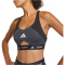adidas Techfit Workout Color Block Mid Support Sport-BH Damen JY8357 - black/carbon XS