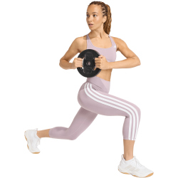adidas Optime Essentials Workout 3-Streifen 3/4-Leggings Damen KE9819 - preloved fig/white M