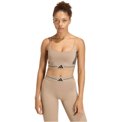 adidas Hyperglam 3-Streifen Light Support Sport-BH Damen KQ5194 - chalky brown XXS