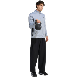 adidas Workout Essentials All-Set 3-Streifen Knit Trainingsjacke Herren KC5293 - halo silver/black S