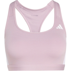 adidas Optime Essentials Workout 3-Streifen Mid Support Sport-BH Damen KD0173 - preloved fig/white S