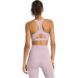 adidas Optime Essentials Workout 3-Streifen Mid Support Sport-BH Damen KD0173 - preloved fig/white S