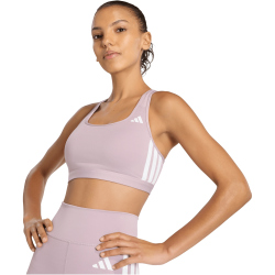 adidas Optime Essentials Workout 3-Streifen Mid Support Sport-BH Damen KD0173 - preloved fig/white S