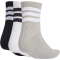 3er Pack adidas 3-Streifen Cushioned Sportswear Mid Cut Socken KC9618 - medium grey heather/white/black 37-39