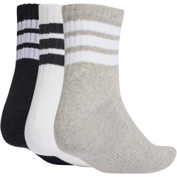 3er Pack adidas 3-Streifen Cushioned Sportswear Mid Cut Socken KC9618 - medium grey heather/white/black 49-51