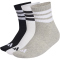 3er Pack adidas 3-Streifen Cushioned Sportswear Mid Cut Socken KC9618 - medium grey heather/white/black 49-51