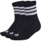 3er Pack adidas 3-Streifen Cushioned Sportswear Mid Cut Socken KC9617 - black/white/white 37-39