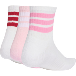 3er Pack adidas 3-Streifen Cushioned Sportswear Mid Cut Socken KC9616 - white/clear pink/active maroon 37-39