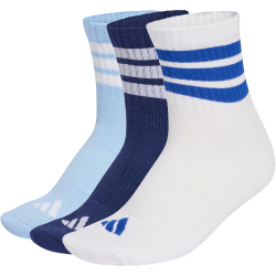 3er Pack adidas 3-Streifen Cushioned Sportswear Mid Cut Socken KC9615 - dark blue/white/glow blue 40-42