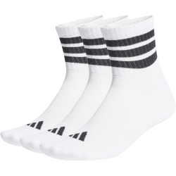 3er Pack adidas 3-Streifen Cushioned Sportswear Mid Cut Socken JZ0529 - white/black/black 37-39