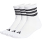 3er Pack adidas 3-Streifen Cushioned Sportswear Mid Cut Socken JZ0529 - white/black/black 49-51