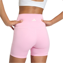 adidas 3-Streifen Studio All Me Booty kurze Leggings Damen KT3302 - true pink M/5"