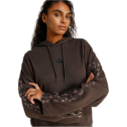 adidas Seasonal Essentials 3-Streifen Leopard Print French Terry Hoodie Damen