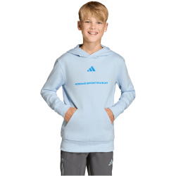 adidas Slogan Fleece Hoodie Jungen KG7388 - crystal sky 128