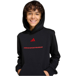 adidas Slogan Fleece Hoodie Jungen KG7385 - black 128