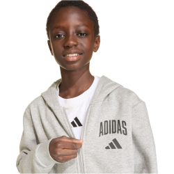 adidas Seasonals Collegiate Typography Sweatjacke Kinder KC4583 - medium grey heather/black 152