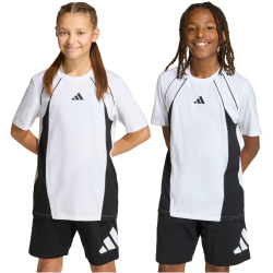 adidas Color Block T-Shirt Kinder KE2773 - white/black/grey six 116