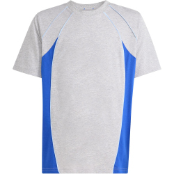 adidas Color Block T-Shirt Kinder KE2772 - medium grey heather/team royal blue/glow blue 176
