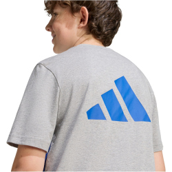 adidas Color Block T-Shirt Kinder KE2772 - medium grey heather/team royal blue/glow blue 176