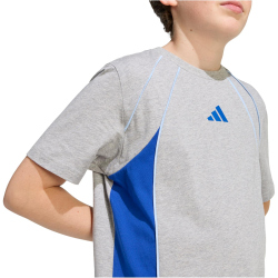 adidas Color Block T-Shirt Kinder KE2772 - medium grey heather/team royal blue/glow blue 176