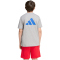 adidas Color Block T-Shirt Kinder KE2772 - medium grey heather/team royal blue/glow blue 176
