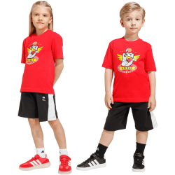 adidas x Disney Mickey Mouse T-Shirt + Shorts Set Kinder JZ7672 - pure ruby/off white 110