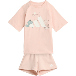 adidas TRNSTR T-Shirt + Shorts Set Kinder KE0757 - blush pink/white 104
