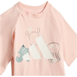 adidas TRNSTR T-Shirt + Shorts Set Kinder KE0757 - blush pink/white 104