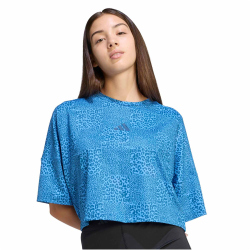adidas Sport Icons Allover Print Trainingsshirt Mädchen KB6927 - ray blue/dusky petrol/dusky petrol 140