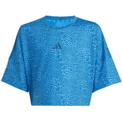 adidas Sport Icons Allover Print Trainingsshirt Mädchen KB6927 - ray blue/dusky petrol/dusky petrol 152