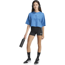 adidas Sport Icons Allover Print Trainingsshirt Mädchen KB6927 - ray blue/dusky petrol/dusky petrol 152