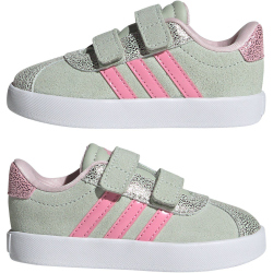 adidas VL Court 3.0 Sneaker Kinder JQ4515 - linen green/bliss pink/clear pink 19