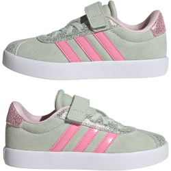 adidas VL Court 3.0 Sneaker Kinder IH1652 - linen green/bliss pink/clear pink 28