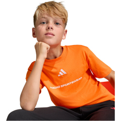 adidas Slogan Single Jersey T-Shirt Jungen KR0493 - orange 128