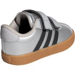 adidas VL Court 3.0 Sneaker Kinder IH3965 - silver met./core black/lgh solid grey 19
