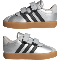 adidas VL Court 3.0 Sneaker Kinder IH3965 - silver met./core black/lgh solid grey 19